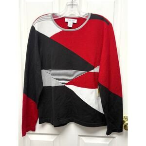Judith Hart Collection Colorblock Knit Sweater Vintage NWT Size Large Geometric